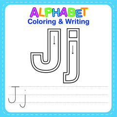 Alphabet coloring and writing for children
