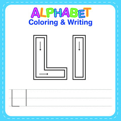 Alphabet coloring and writing for children
