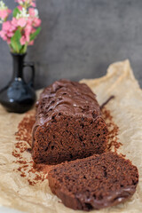 sweet home made chocolate sponge cake
