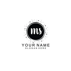 MS beautiful Initial handwriting logo template