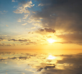 Sky background at sunset.