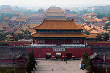 View of the Forbidden City in Beijing, China.