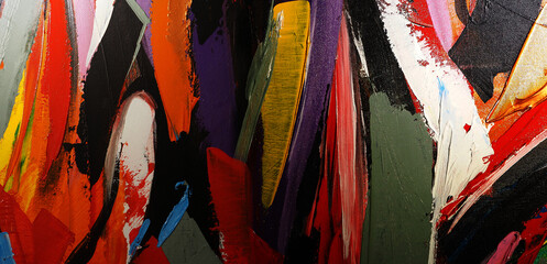 Colorful oil paint brush stroke abstract background texture  design illustration.
