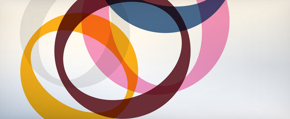 Ring geometric shapes, o letter repetition wallpaper. Abstract background for business or technology presentations, internet posters or web brochure covers