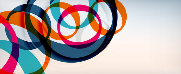 Ring geometric shapes, o letter repetition wallpaper. Abstract background for business or technology presentations, internet posters or web brochure covers