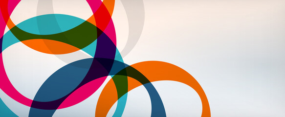 Ring geometric shapes, o letter repetition wallpaper. Abstract background for business or technology presentations, internet posters or web brochure covers