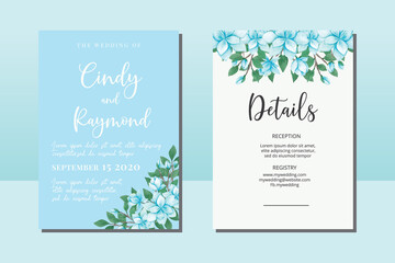 Wedding invitation frame set, floral watercolor hand drawn Magnolia Flower design Invitation Card Template