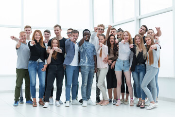 Fototapeta premium group of happy young men pointing at you.