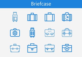 Premium set of briefcase line icons. Simple briefcase icon pack. Stroke vector illustration on a white background. Modern outline style icons collection of Briefcase