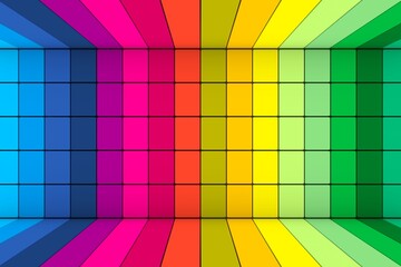 Colorful boxes abstract background 3D render illustration