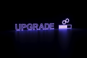UPGRADE neon concept self illumination background 3D illustration