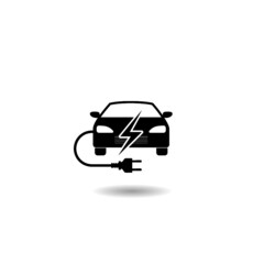Electric Car icon with shadow