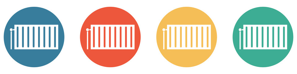 Bunter Banner mit 4 Buttons: heizung, Heizen, Heizungsbau