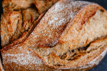 beautiful buckwheat bread
 on a dark background