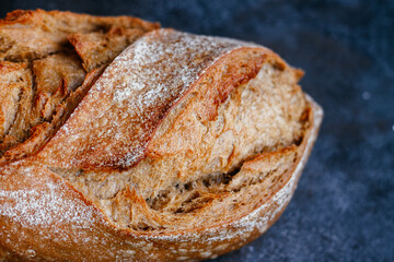 beautiful buckwheat bread
 on a dark background