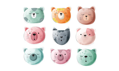 watercolor cute cat illustration design