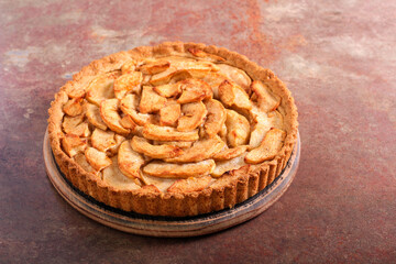 Apple tart served