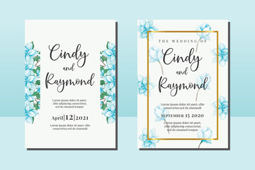 Wedding invitation frame set, floral watercolor hand drawn Magnolia Flower design Invitation Card Template