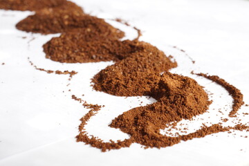うねうねしたコーヒーの粉