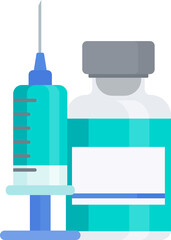Vaccination icon. Syringe and dose of vaccine. Protect people