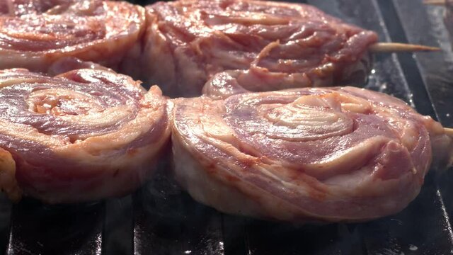 Cow Meat on a Barbecue