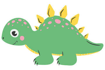 Childish illustration with dinosaurs. Vector childish picture for fabric, textile stock illustration.