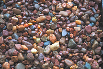 A beautiful background of natural stones. Sea or river stones