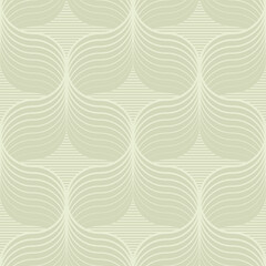 Retro seamless pattern, beige. Seamless pattern with wavy motifs in retro style.