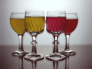 Glass of water isolated in black and white image for background ,glass of wine ,dinner ware ,glass of red wine	