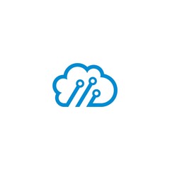 vector cloud technology logo template illustration
