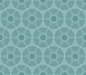 Fototapeta premium Seamless pattern with circles, blue. Seamless pattern with circular motifs in retro style.