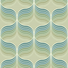 Retro seamless pattern. Seamless pattern with wavy motifs in retro style.