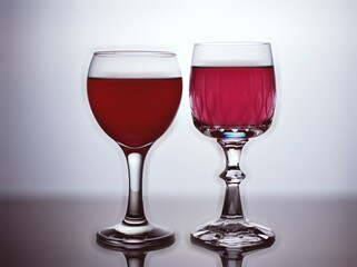 Glass of water isolated in black and white image for background ,glass of wine ,dinner ware ,glass of red wine	