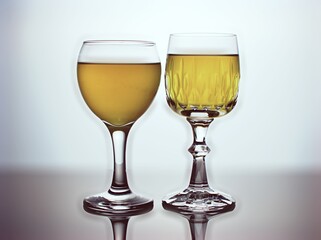 Glass of water isolated in black and white image for background ,glass of wine ,dinner ware ,glass of red wine	