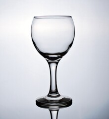 Empty crystal Glass of water isolated in black and white image for background ,glass of wine ,dinner ware ,empty champagne glass	