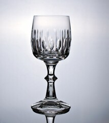 Empty crystal Glass of water isolated in black and white image for background ,glass of wine ,dinner ware ,empty champagne glass	