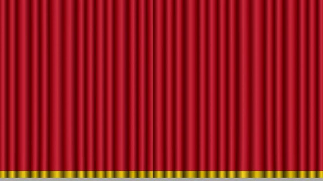 舞台の幕が下りるイラスト4K動画（背景アルファ透過）
