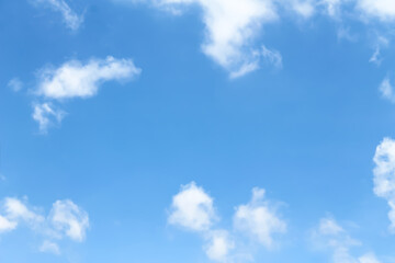 Light clouds white on bright bluesky background and copy space