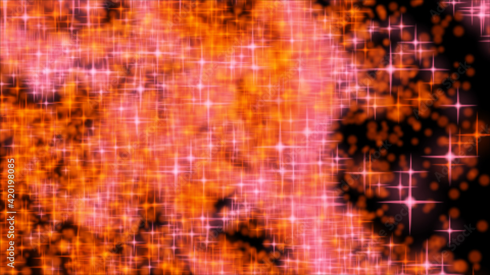 Aufkleber abstract flight at high speed of red stars and blurry balls in outer space. isolated black backgroun
