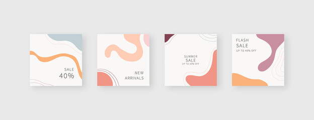 Social media template. Trendy editable social media post template. Mockup isolated. Template design. Vector illustration.