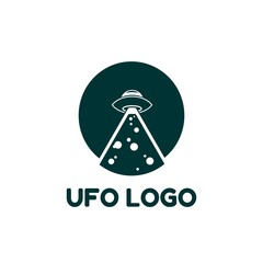 Unidentified flying object alien space creature logo icon design vector illustration 