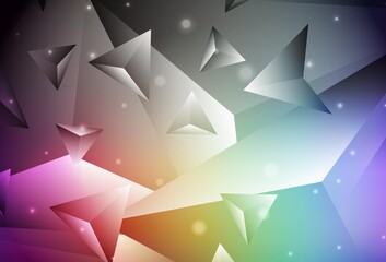 Dark Multicolor vector gradient triangles template.