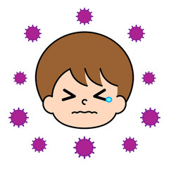 ウイルス　男の子　男性　マーク