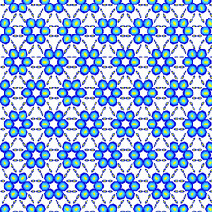 Template. Geometric .Kaleidoscope. Eight squares. Blue and yellow. Factory textiles. Wallpaper for the interior. Present. Gift paper. Banner.