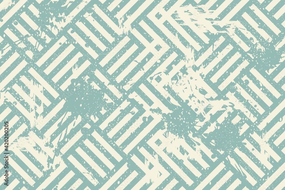 Poster abstract geometric seamless pattern with blots and an effect of attrition in retro colors. vector sh