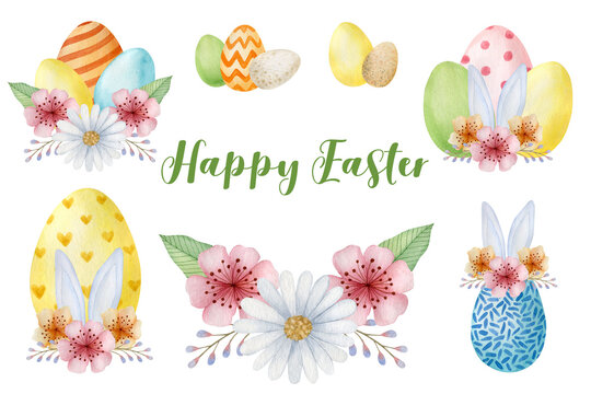 Watercolor easter background. Good for poster, card, invitation, flyer, cover, banner, placard, brochure and other graphic design.