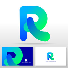 Letter R logo design – Abstract colorful vector emblem. Business card templates. Stock vector illustration.
