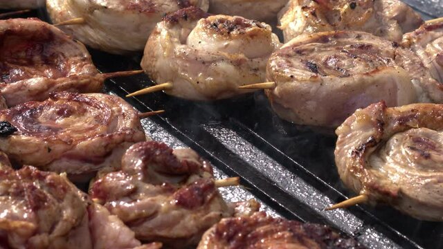 Cow Meat on a Barbecue