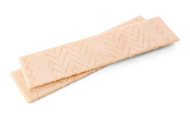 Tasty chewing gums on white background