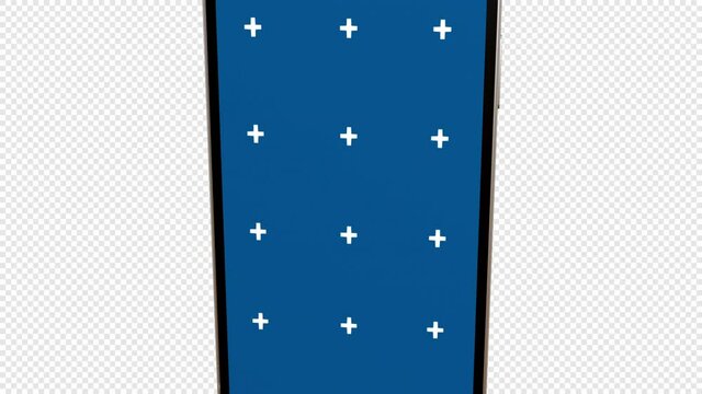 Animation a smartphone with an alpha channel. 3D rendering. Mock up for advertising your application or product. 3 in 1
